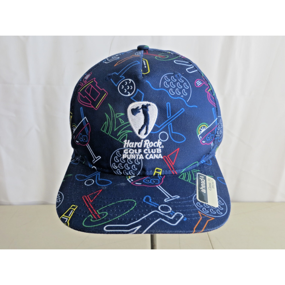 Hard Rock Golf Club Punta Cana Snapback Hat AOP Blue Classic Fit